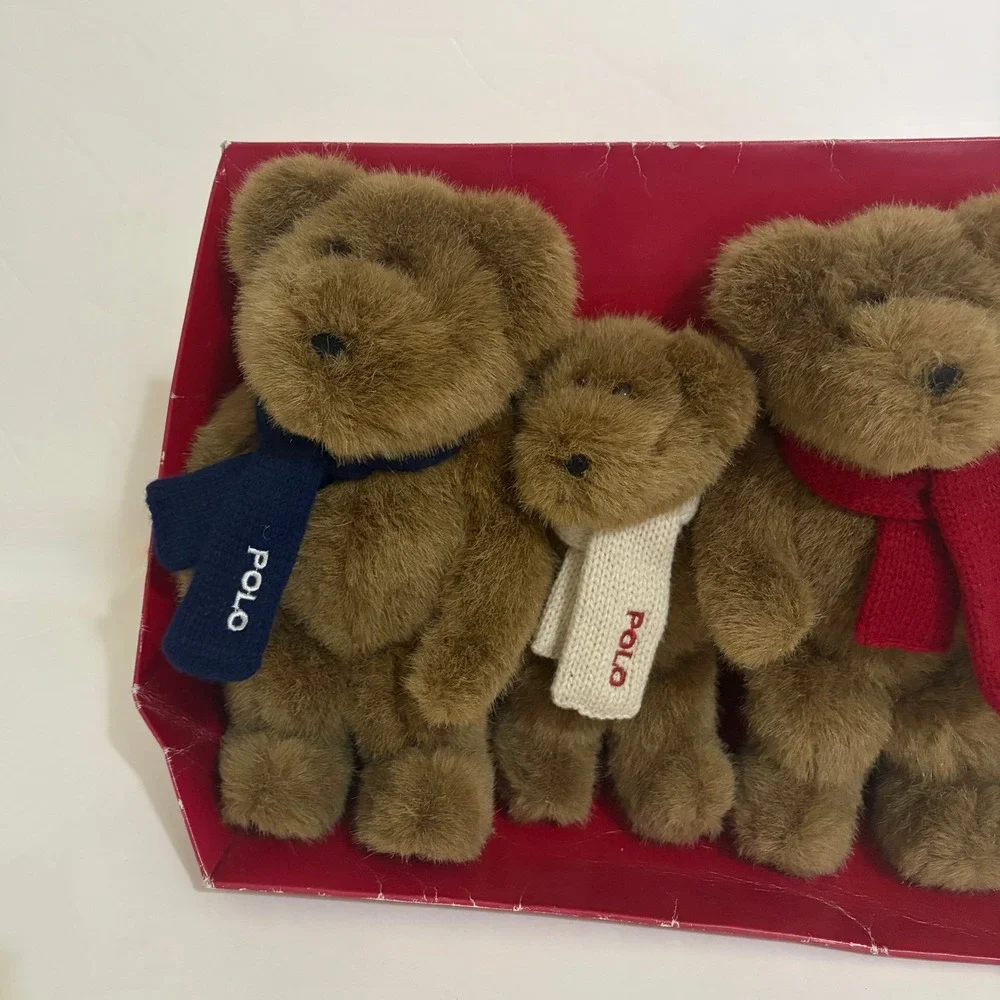 RALPH LAUREN Polo The Bears That Care Teddy Bear Trio 2001 Vintage Box